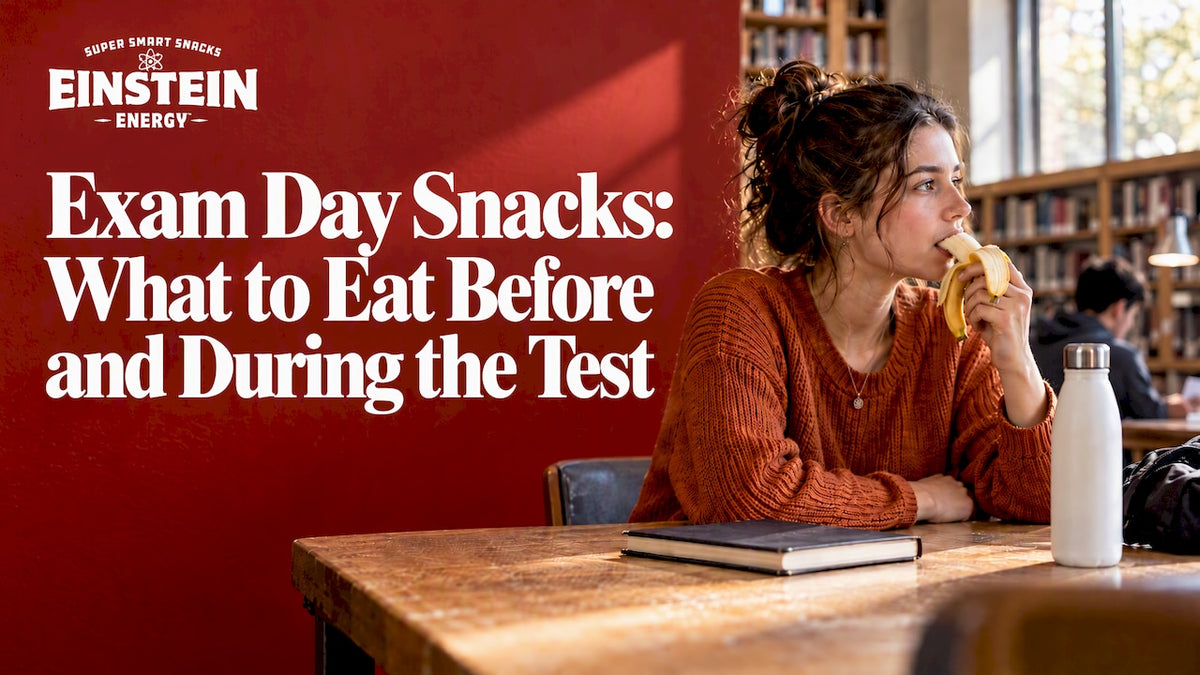 Student eating a banana before an exam